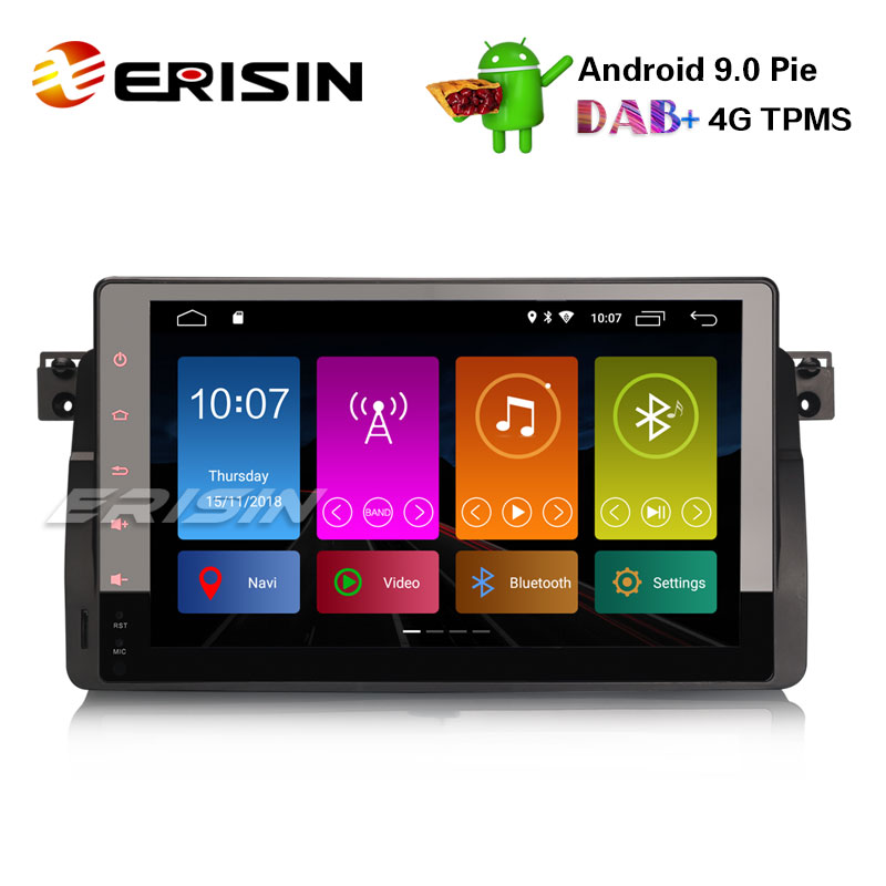 Erisin Android 9.0 Car Stereo for BMW 3 Series E46 318 M3 Rover 75 MG ZT 9 Inch Car Player Sat Nav CanBus Decoder Bluetooth Support Wifi GPS Navigation Steering Wheel Control Mirror Link DAB TPMS 