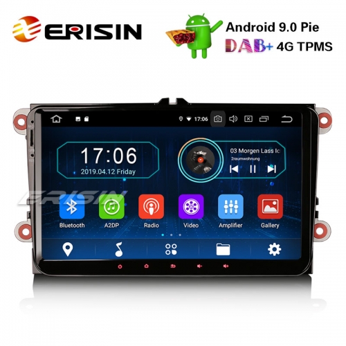 Erisin ES8901V 9" Android 9.0 Pie DAB+ OPS Car Stereo GPS For VW Golf Passat Tiguan Polo Seat