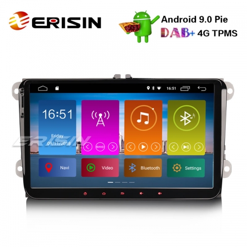 Erisin ES2991V 9" DAB+ Android 9.0 For VW Passat Golf 5/6 Tiguan Eos Polo Jetta OPS Car Stereo