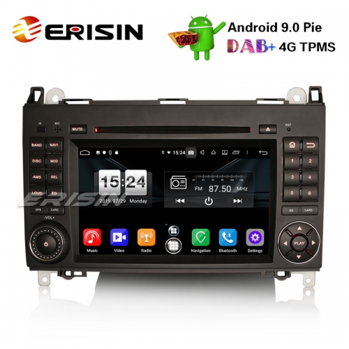 Erisin ES7702B 7" DAB+ 4G Android 9.0 Car DVD Player GPS for Mercedes A/B Class Sprinter Vito Viano Crafter