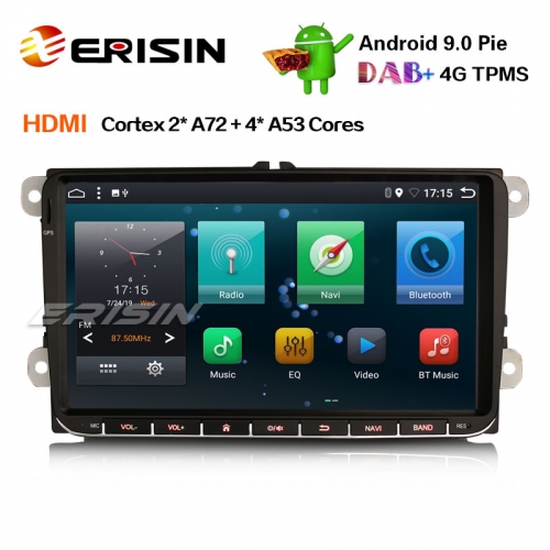 Erisin ES6291V 9" Android 9,0 Car Stereo DAB+OPS GPS for VW Passat Golf Touran Polo Jetta Seat