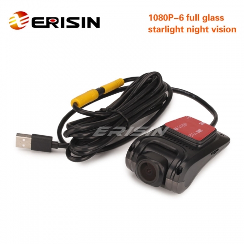 Erisin ES650 USB camera DVR with card slot 1080P6 full glass starlight night vision support Android 8.0 and above