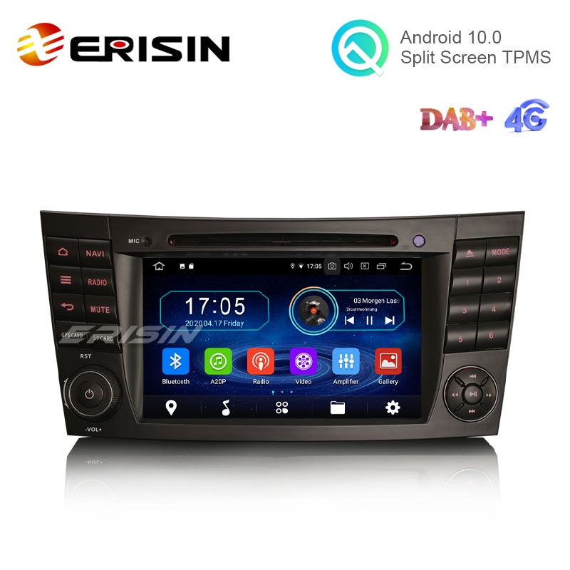 16GB ROM ERISIN Android 10.0 Autoradio für Mercedes Benz CLS/G/E Class W211 W219 W463 7 Zoll mit GPS-Navi Unterstützt Carplay Android Auto Bluetooth A2DP WiFi 4G DAB Link TPMS 2GB RAM RDS Mirror 