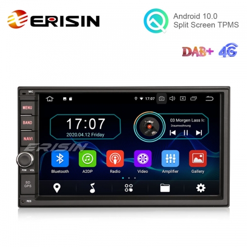 Erisin ES6970U 7" ISO 2 din Android 10.0 Car Multimedia with GPS Radio WiFi BT TPMS 4G DTV DVR RDS