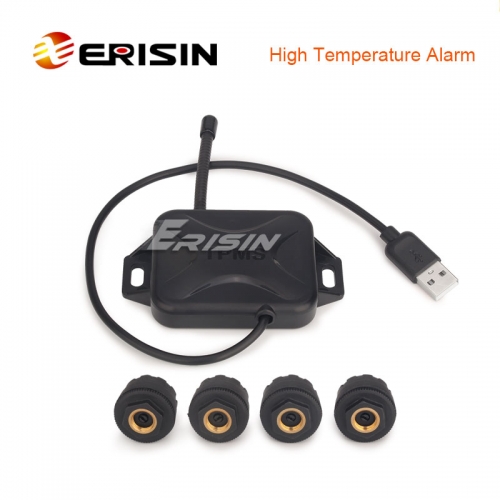 Erisin ES341 USB TPMS Module Tire Pressure 4 Sensors For Android 6.0/7.1/8.0/8.1/9.0/10.0/11.0 Units Stereo