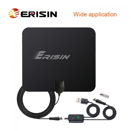 Erisin ES163 Indoor Digital TV Antenna Aerial HDTV Signal Receiver Amplified 50 Miles 4K 1080P DVB-T2  Freeview VHF UHF 360°