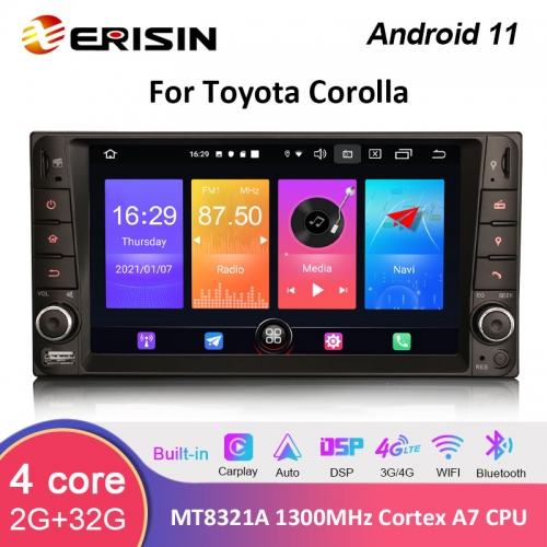 ES2712CN 7" DSP Wireless Carplay Auto Android 11 Car Stereo Multimedia for Toyota Corolla Prado RAV4 GPS Radio System